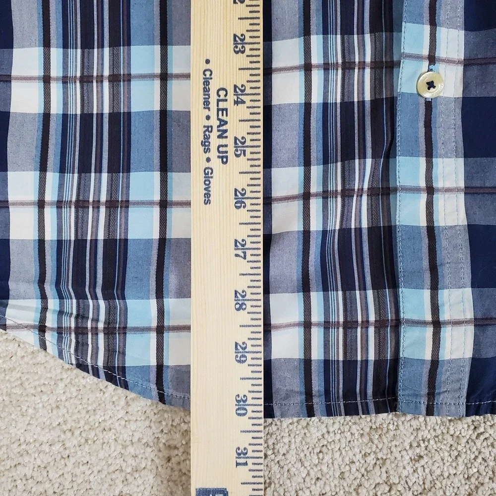Tommy Bahama Men's Shirt Size‎ Large Blue Plaid Long Sleeve